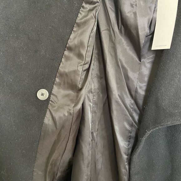 Cole Haan Wool Blend Belted Wrap Coat Black Size 12 NWT - Picture 9 of 11